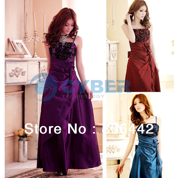 Fashion Women's Sexy Strap Sleeveless Party Club Evening Dress Festival Formal Dress 3Colors 4Sizes Free Shipping 5587