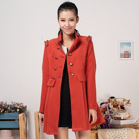 Fashion women's thermal outerwear wool coat 2013 new design wholesale free shipping