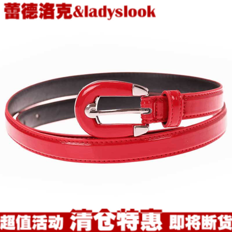 fashion  women's thin belt Women strap belt japanned leather all-match brief pin buckle
