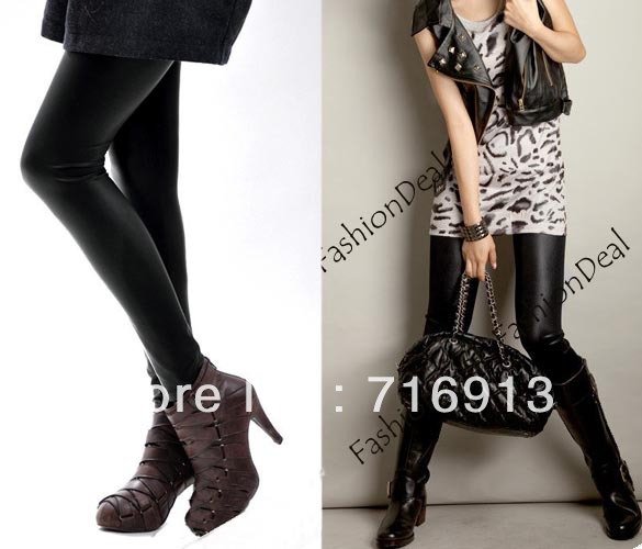 Fashion Women's Warm Leather Leggings Tights winter Thicken Pants Free Shipping 8491