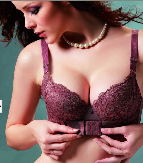 Fashion women underwear Sexy anterior cingulate bra gather adjustable bra lingerie 3/4 B cup 3 colors free shipping