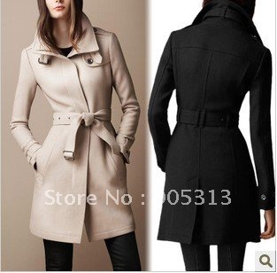 fashion Women wool coats trench coat plus size winter jacket lady elegant outerwear cashmere overcoat warm padded  big  size