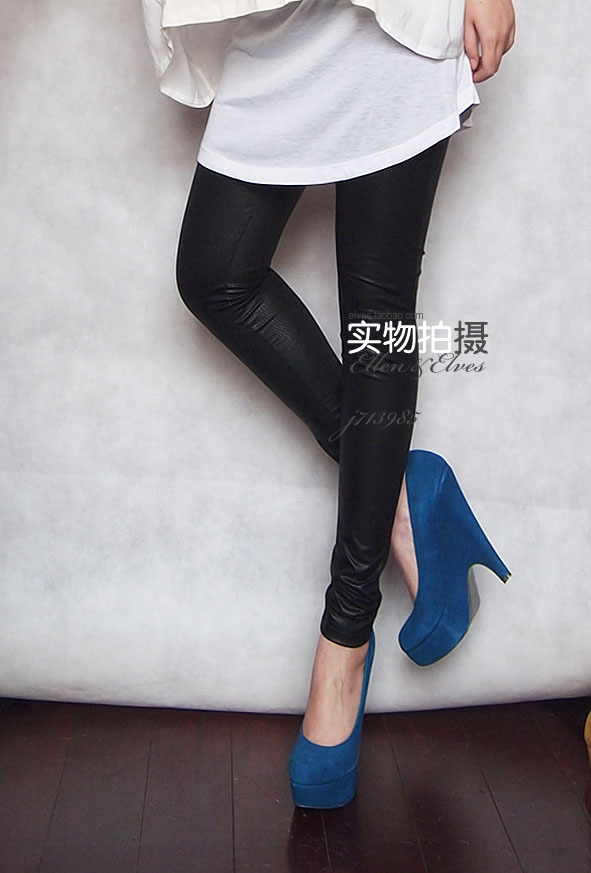 Fashion Womens Faux Leather High Waist Leggings Pants Tights