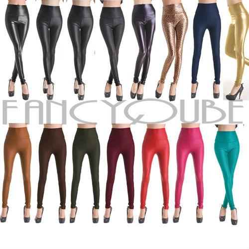 Fashion Womens Faux Leather High Waist Leggings Pants Tights YLG-0013