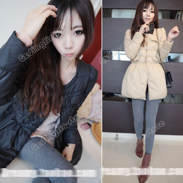 Fashion Womens Ladies Ladies Vintga Long Sleeve Crew Neck Casual Jacket Coat Overcoat Outerwear Size S M L Free Shipping 0063