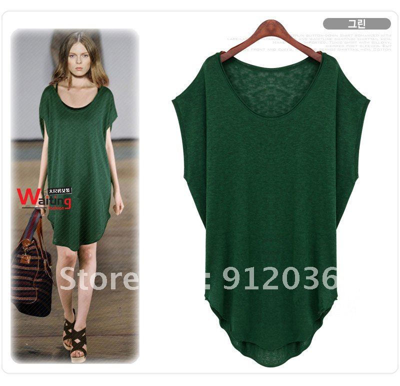 Fashion Womens Plus Size / Maxi Size Europe Style Loose Casual Green Dress Free Nice Comfort Dress XL,XXL,XXXL Summer Dress