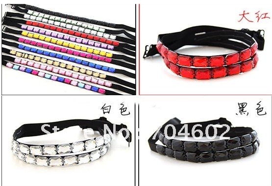 Fashion Womens Twinkling Diamond Shoulder straps Brassiere Underwear Candy Bra Straps 30pairs=60pcs  free shipping mix color