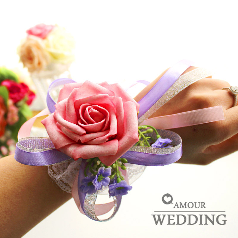 Fashion wrist length flower bride and bridesmaids wrist length flower wedding supplies artificial flower fzh09