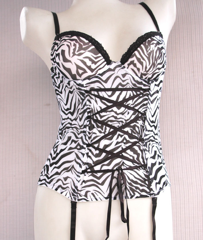 Fashion yamamay black-and-white zebra print gauze tight shapewear shaper slxl