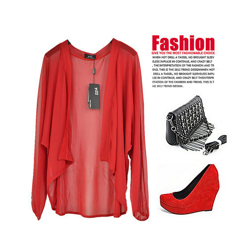 Fashion yc22 ladies sexy push-up irregular soft gauze loose cardigan coat female free shipping