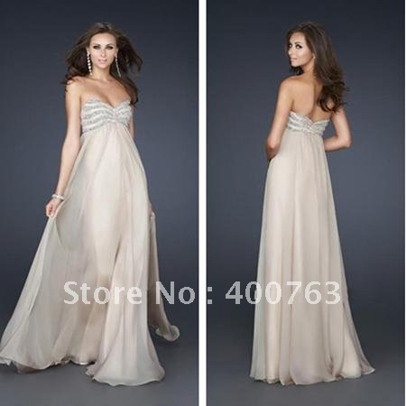 Fashionable A-line Sweetheart  Chiffon Evening Sequins Beaded Dresses
