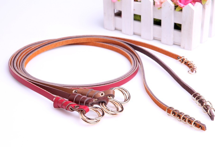 Fashionable casual cowhide thin all-match belt genuine leather strap Women