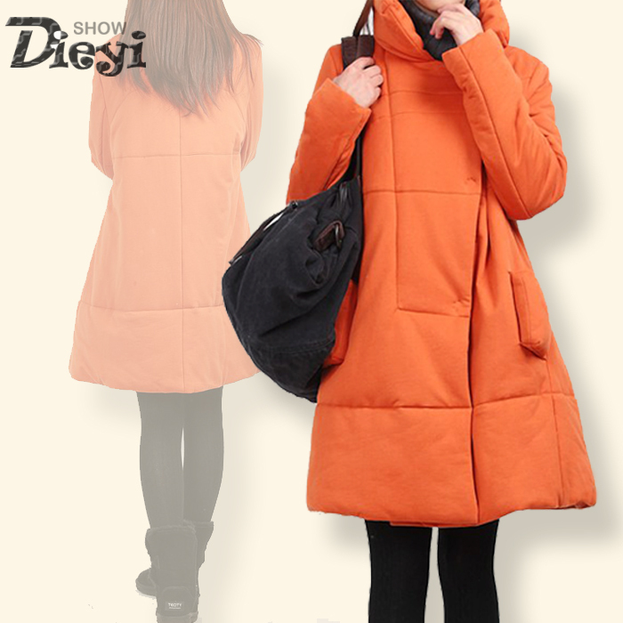 Fashionable casual thermal maternity wadded jacket cotton-padded jacket loose plus size medium-long overcoat outerwear autumn