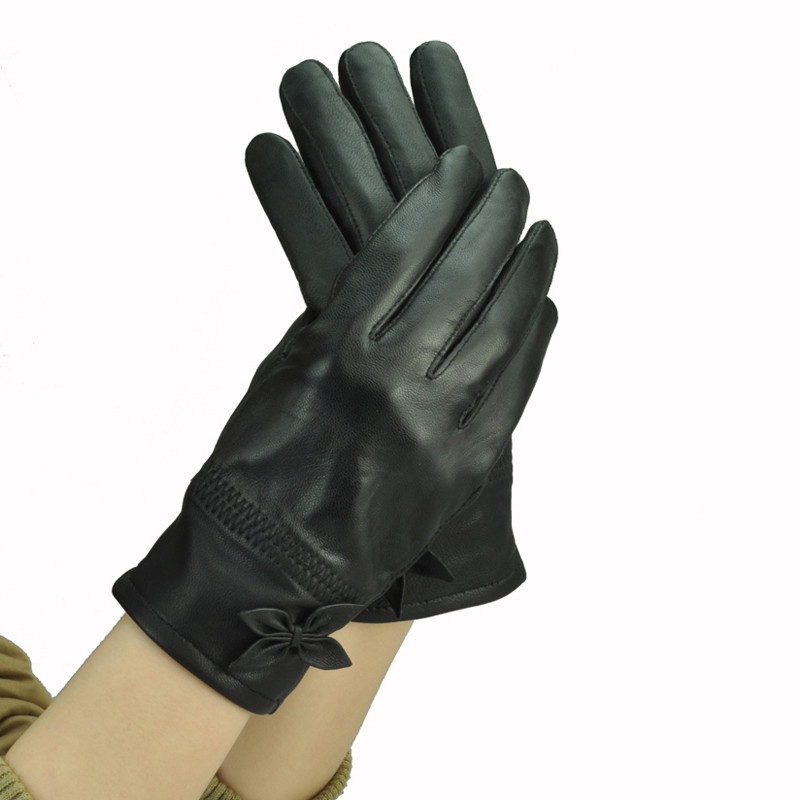 Fashionable casual whole thickening warm genuine leather women's gloves sheepskin winter thermal 224