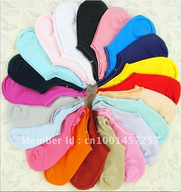 Fashionable cotton color ship socks candy color invisible socks women socks B-002