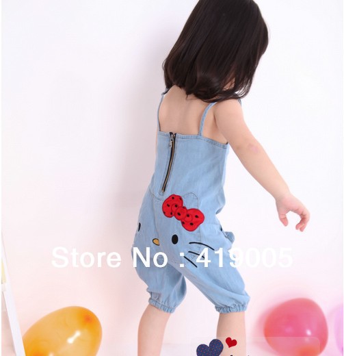 Fashionable high-end denim jumpsuits kT cat pattern free shipping