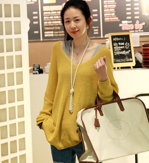 Fashionable Knitted Pullover Casual Sweater 3pcs/lot Women's 5 Colors Available Knitted Sweater 650307