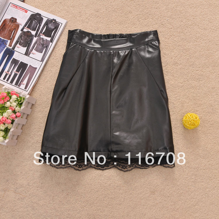 Fast China express 2013 fashion women's spring winter leather skirt shorts boots sk-125
