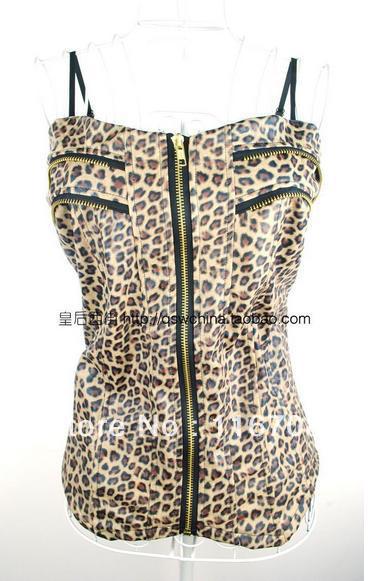 Fast China express 2013 slim faux leather leopard print tube top Apparel for women BR-022