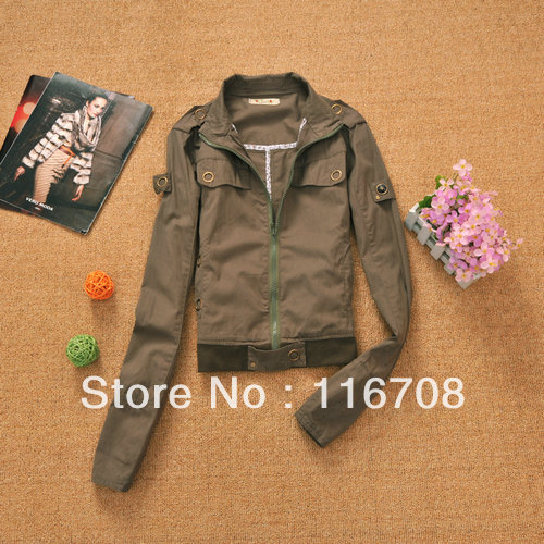 Fast China express new arrival female 100% cotton long-sleeve casual coat cardigan all-match wjk-071