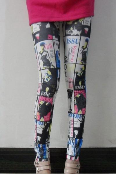 Fast Deliver+Free Shipping fashion print socks slim stovepipe pantyhose 7879
