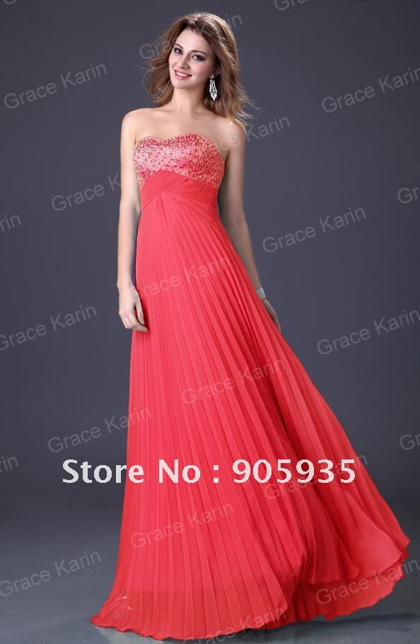 Fast Delivery! 1pc/lot Fashion Women Sweetheart Neckline Backless Prom Gown Evening Long Formal Dresses, Chiffon CL3083
