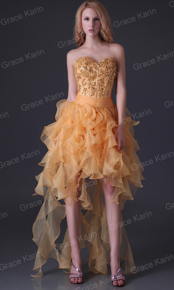 Fast Delivery! 2013 Hot Selling Grace Karin Sexy Stock Strapless Tulle Bridesmaid Prom Evening Dresses 8 Size via EMS CL3848