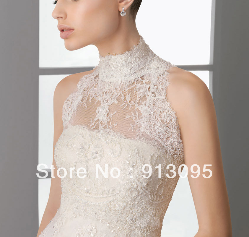 FAST DELIVERY! High neck ivory/white bridal bolero wedding accessories size free MJ0002