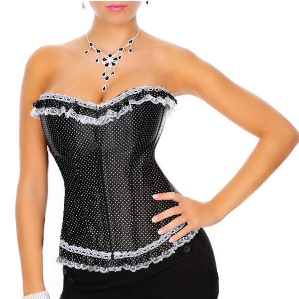 Fast delivery  New Women Clothing Sexy Lingerie Overbust  Corsets black Satin 2645