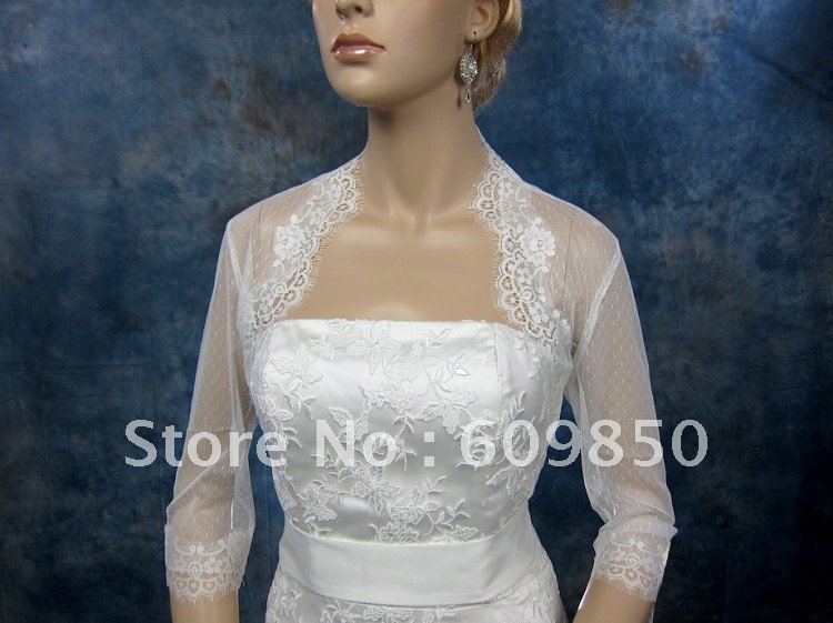 Fast delivery popular  3/4  sleeve  charming bridal wedding jacket