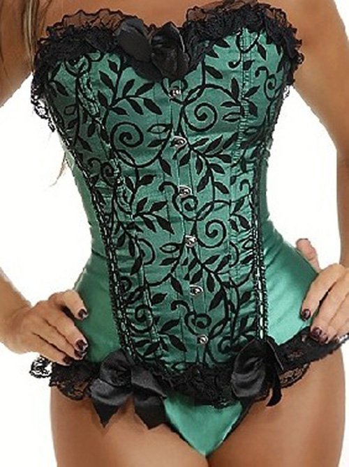 Fast Delivery  Women Clothing Satin Competitive Price  Sexy Lingerie  Corset green -812