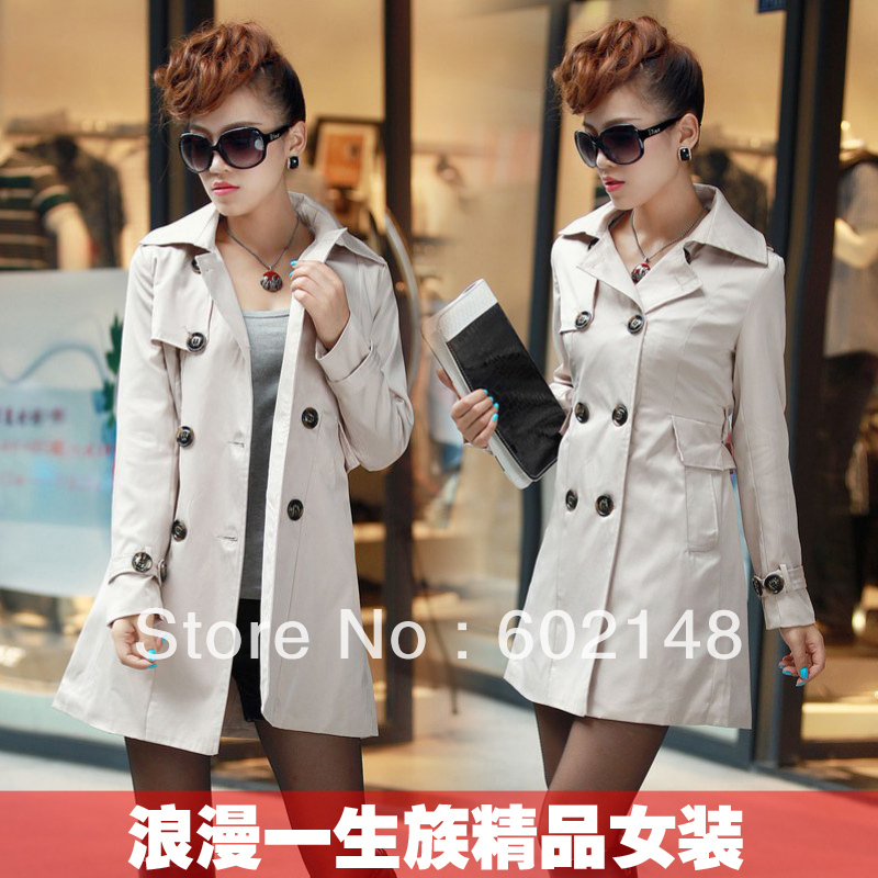 Fast Free Shipping by Swiss  Or FiJi Post Air Mail High-quality 2012 spring and autumn medium-long outerwear slim female