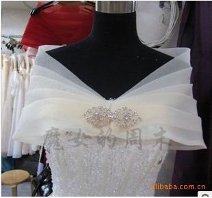Fast Free Shipping in Stock Bride wedding/Bridal wraps/Princess shawl/ Matte / chiffon shawl-MOK-P10