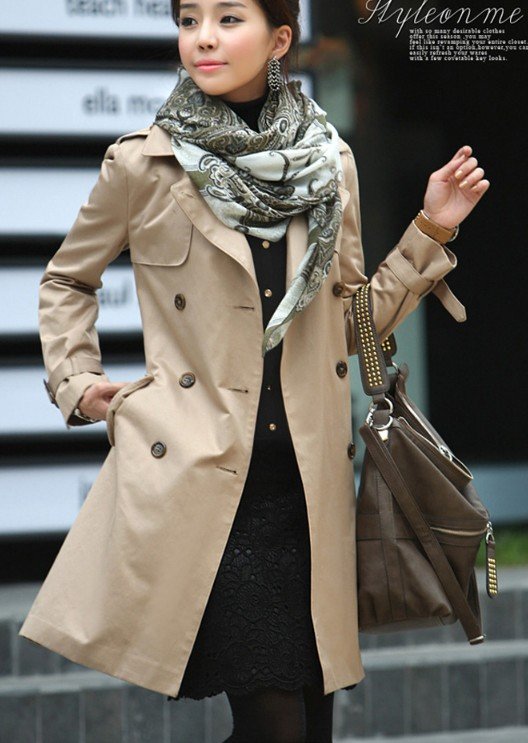 Fast&Free Shipping wholesale price Korean new arrival 2012 fashion Double breasted Trench coat women with belt