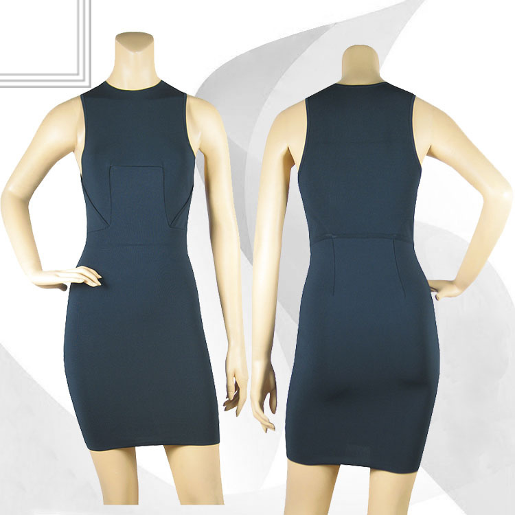 Fast Shipping 2012 Women's Knitting Celebrity Dresses Bandage Mini Evening Dresses Light YalBlue H303