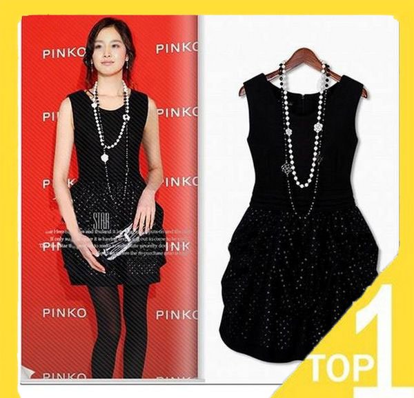 Fast shipping New Style  Long sleeveless  Wool Bubble Women Dress,  Sweety,nice and  fashion for Fall