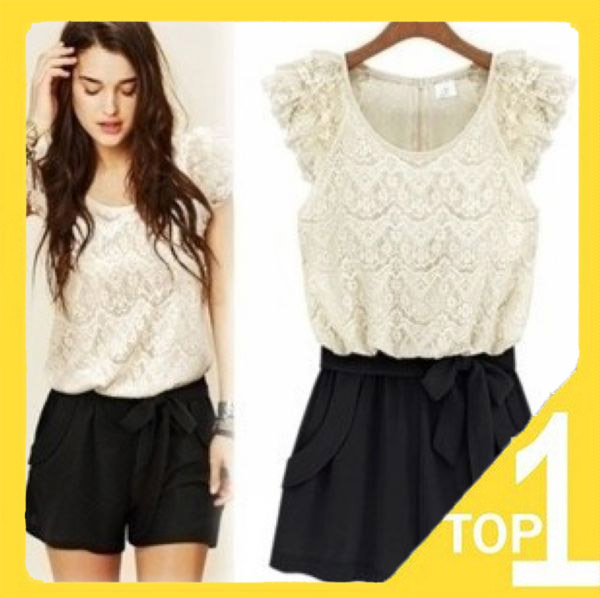 fast shipping  Wholesales 2013 new fashion elegant women's lace short rompers sexy shorts Korean style (1.27)