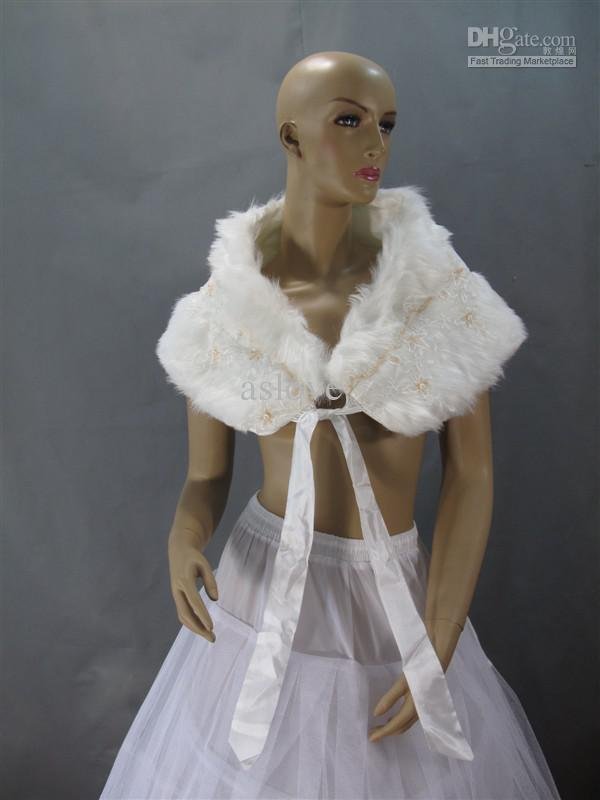 Faux Fur Lace Bridal Shawls Wraps Jacket S7 Sales Promotion!! Wedding Wraps