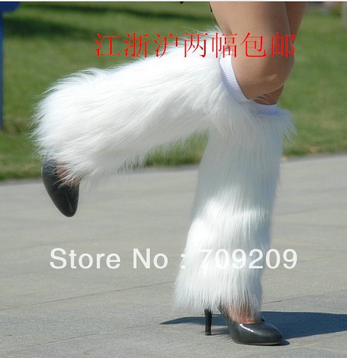 Faux Fur Leg Warmers women's Imitation Fur Boot Covers Leather Grass Socks Christmas Gifts
