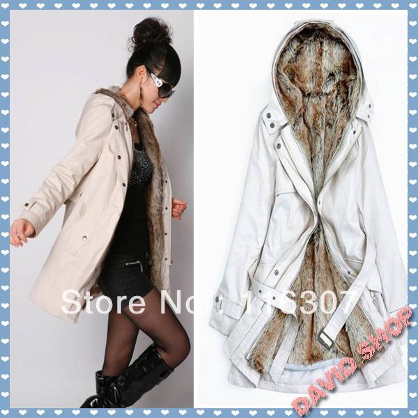 Faux Fur Lining Women's Fur Coats Winter Warm Long Coat Jacket Clothes Free Shipping ,3 Color,4 5Dynasties And Thicken Hair Bile