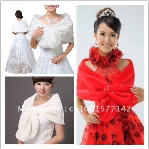 Faux Fur Shawl Winter Wam Wedding Jacket/Bolero Bridal Wraps Wedding Accessories Party Dress Accessories  Free Size