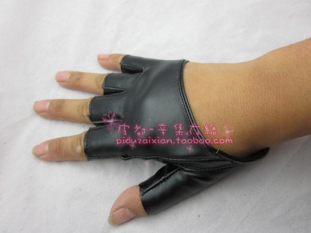 Faux leather gloves semi-finger gloves a variety of color