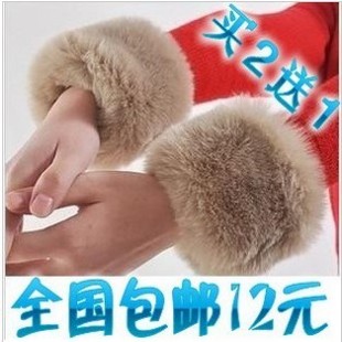 Faux oversleeps hand ring wristiest gloves fur wrist length hand warmer 2 1