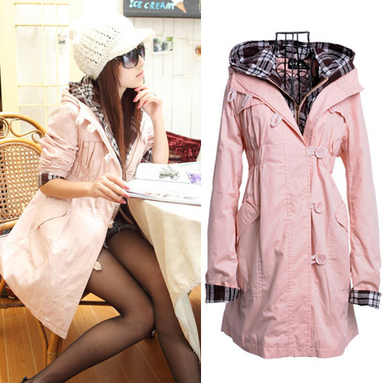 Faux two piece sweet long design trench outerwear 11961 free shipping