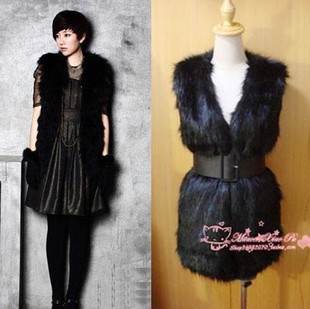 Faux vest fur coat fur coat medium-long fur vest short design