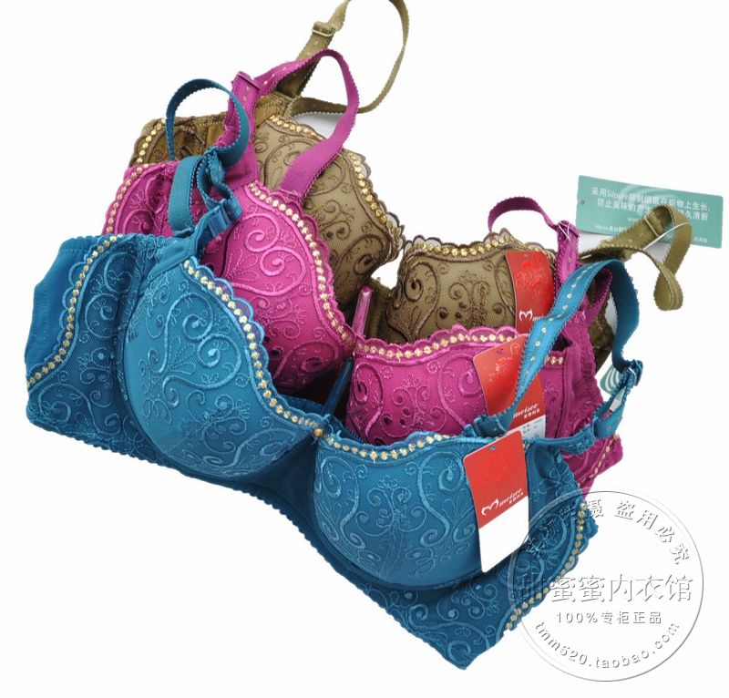 Fb372 embroidery adjustable push up bra thin c cup