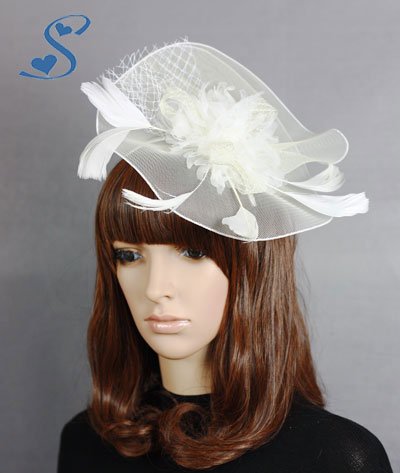 Feather headband bridal headwear royal hat birdcage veils top hats netting party Tiaras Wedding Accessories 2pcs/lot SH-2104