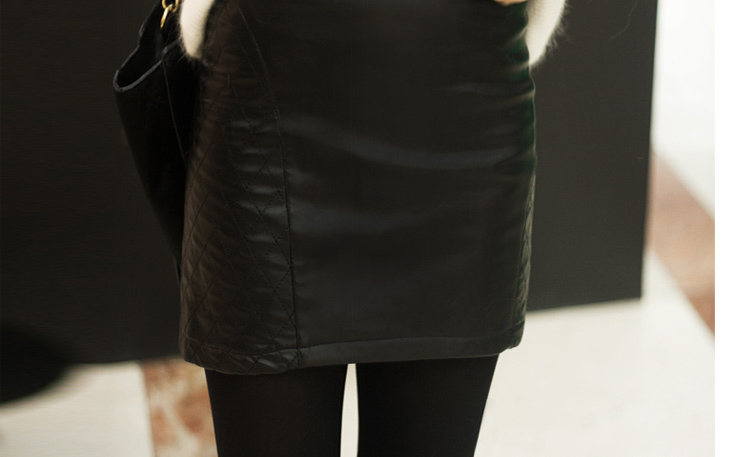Feco high quality water wash short skirt bust skirt leather skirt