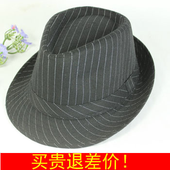 Fedoras stripe jazz hat fashion cap male women's fashion fedoras jazz hat