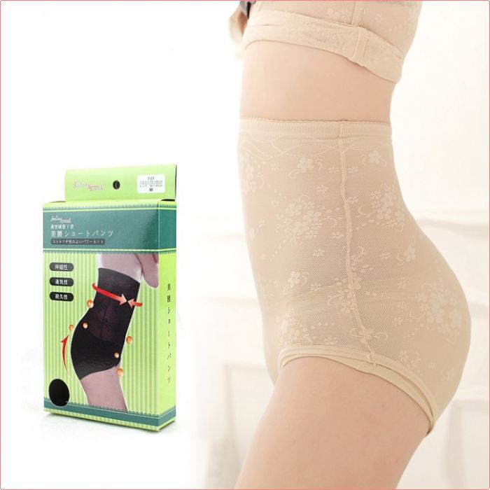 Feeling Touch Brand high waist summer net fabric breathable abdomen drawing thin waist beauty care body shaping panties #W058